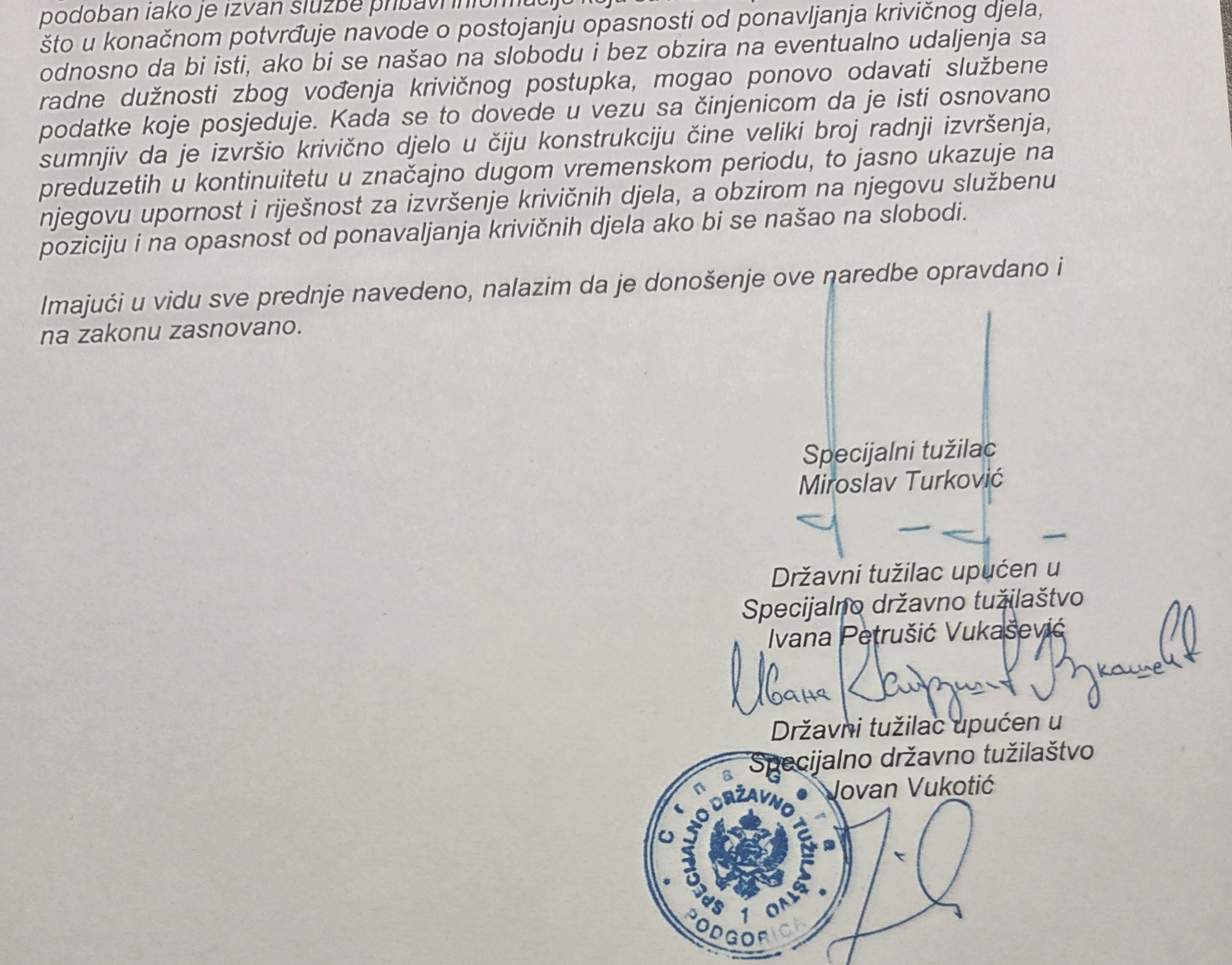 TROJE TUŽILACA SASLUŠALO TRI SVJEDOKA ZA 50 DANA: Potpisi na Naredbi za sprovođenje istrage