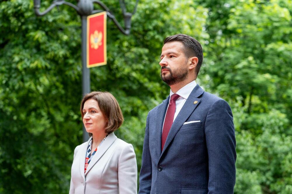 Predsjednici Moldavije i Crne Gore Maja Sandu i Jakov Milatović na Cetinju, maj 2025. (Foto: Kabinet predsjednika Crne Gore)