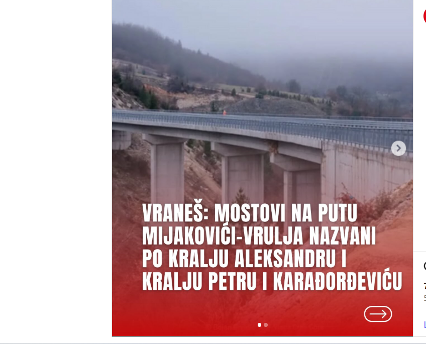 ULAGIVANJE VELIKOSRPSTVU: Most u Pljevljima koji je ,,krstio" Vraneš