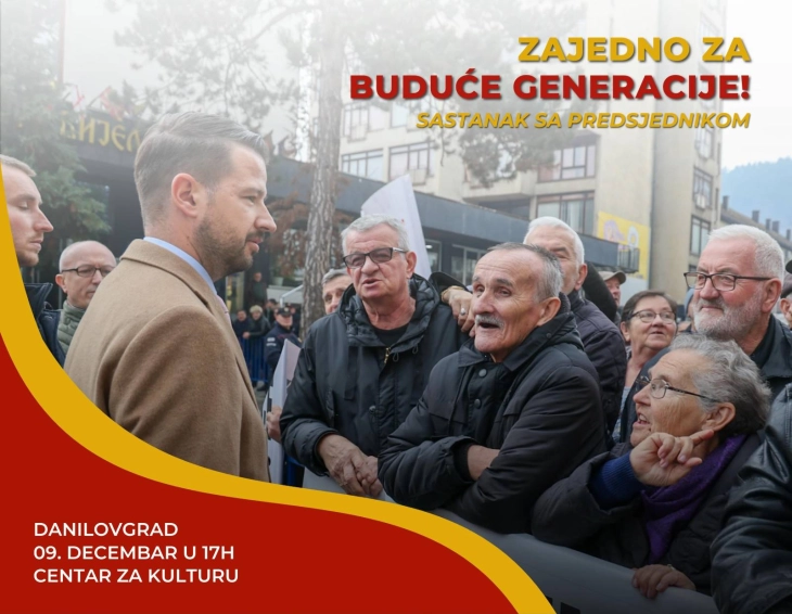 Milatović danas u Danilovgradu (Foto: Kabinet predsjednika Crne Gore)