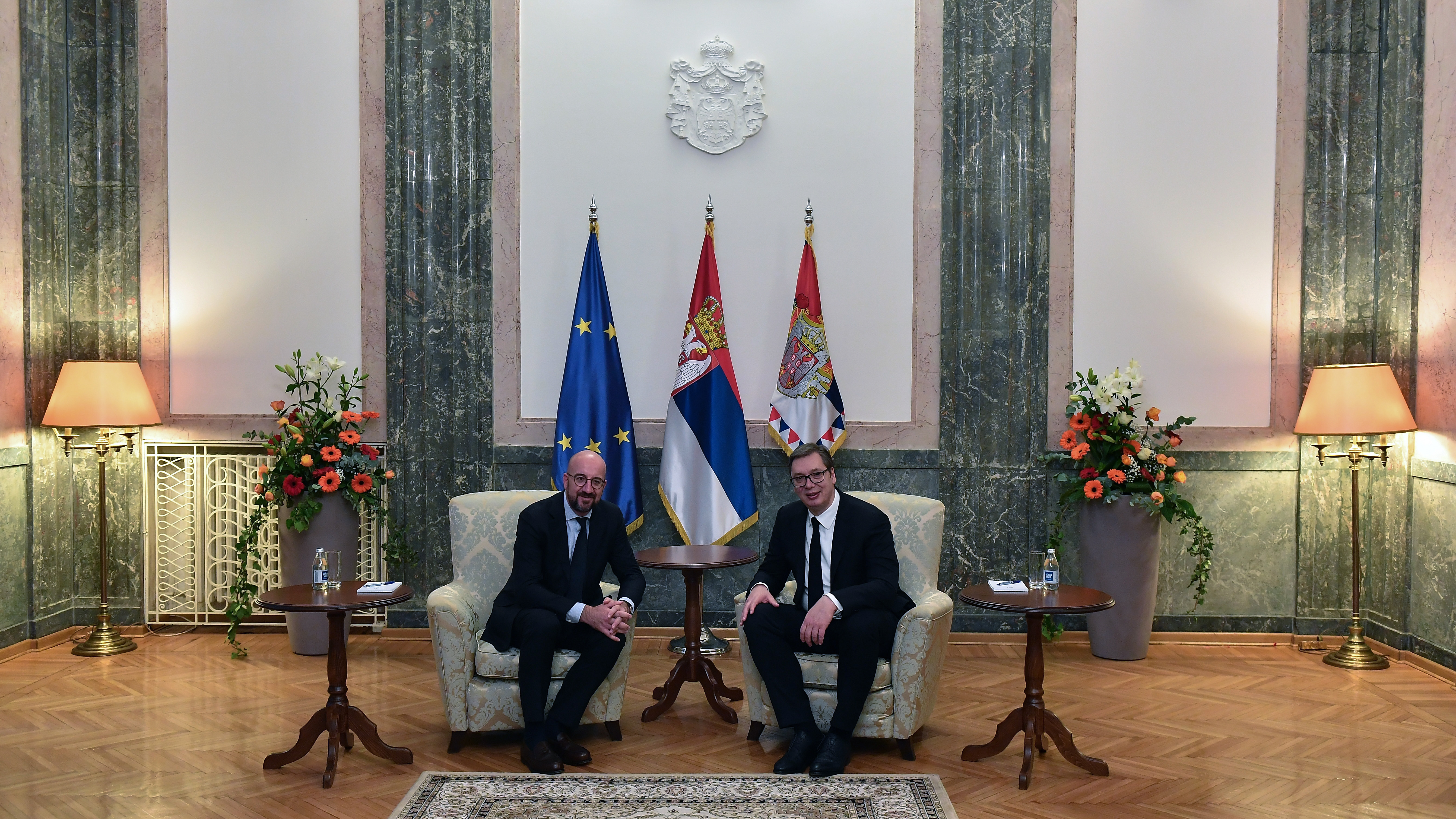 Šarl Mišel, predsednik Evropskog saveta; Aleksandar Vučić, predsednik Srbije Gremlin