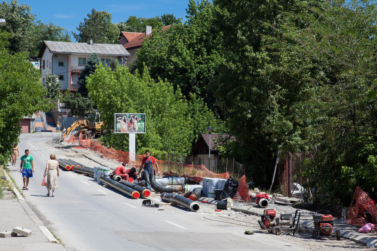 Radovi na toplovodu u Sinđelićevoj