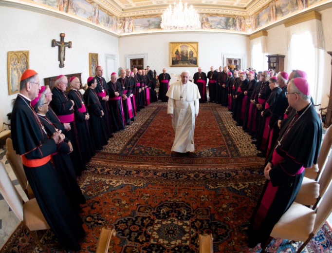 Pope Francis during an ad limina visit on January 27, 2020. Pope Francis during an ad limina visit on January 27, 2020.