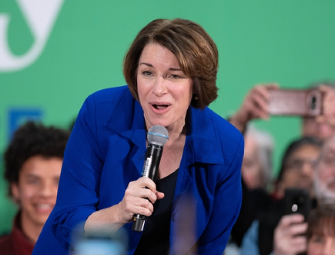 Senator Amy Klobuchar rallies supporters in Nashua, New Hampshire on Feb. 9, 2020. Senator Amy Klobuchar rallies supporters in Nashua, New Hampshire on Feb. 9, 2020.