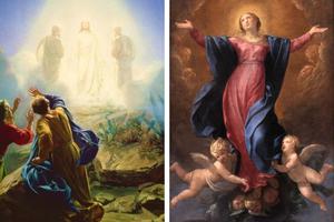 Transfiguration art by Carl Heinrich Bloch; Assumption art by Guido Reni
Transfiguration art by Carl Heinrich Bloch; Assumption art by Guido Reni