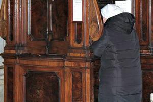 A woman goes to confession at the Basilica of St. Mary Major`s during the during the Vigil for Life in March. A woman goes to confession at the Basilica of St. Mary Major`s during the during the Vigil for Life in March.