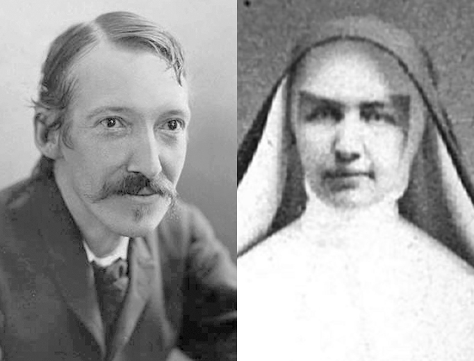 LEFT: Robert Louis Stevenson in 1893, by Henry Walter Barnett (1862–1934). RIGHT: Mother Marianne Cope, from the Honolulu Advertiser Library Photo Archives LEFT: Robert Louis Stevenson in 1893, by Henry Walter Barnett (1862–1934). RIGHT: Mother Marianne Cope, from the Honolulu Advertiser Library Photo Archives