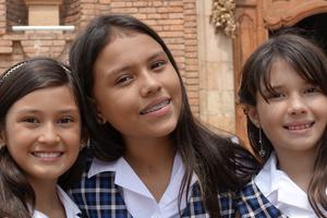 Catholic school girls in uniform. Catholic school girls in uniform.