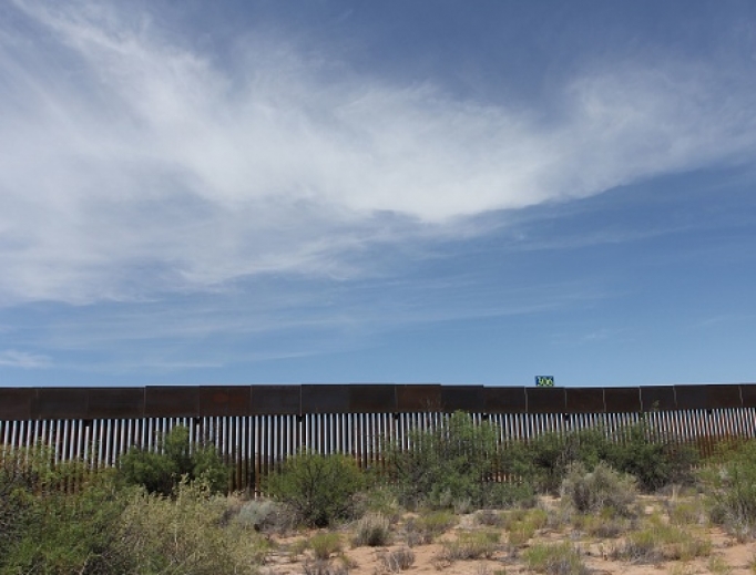 This picture, taken on Aug. 28, shows a portion of the wall on the U.S.-Mexico border seen from Chihuahua state in Mexico. This picture, taken on Aug. 28, shows a portion of the wall on the U.S.-Mexico border seen from Chihuahua state in Mexico.