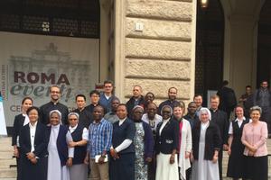 The Center for Child Protection has 21 diploma and licentiate students; Jesuit Father Hans Zollner (third from the right) and Katharina Fuchs, Ph.D. (first from back left), help coordinate the program, which trains professionals to combat and prevent abuse. The Center for Child Protection has 21 diploma and licentiate students; Jesuit Father Hans Zollner (third from the right) and Katharina Fuchs, Ph.D. (first from back left), help coordinate the program, which trains professionals to combat and prevent abuse.