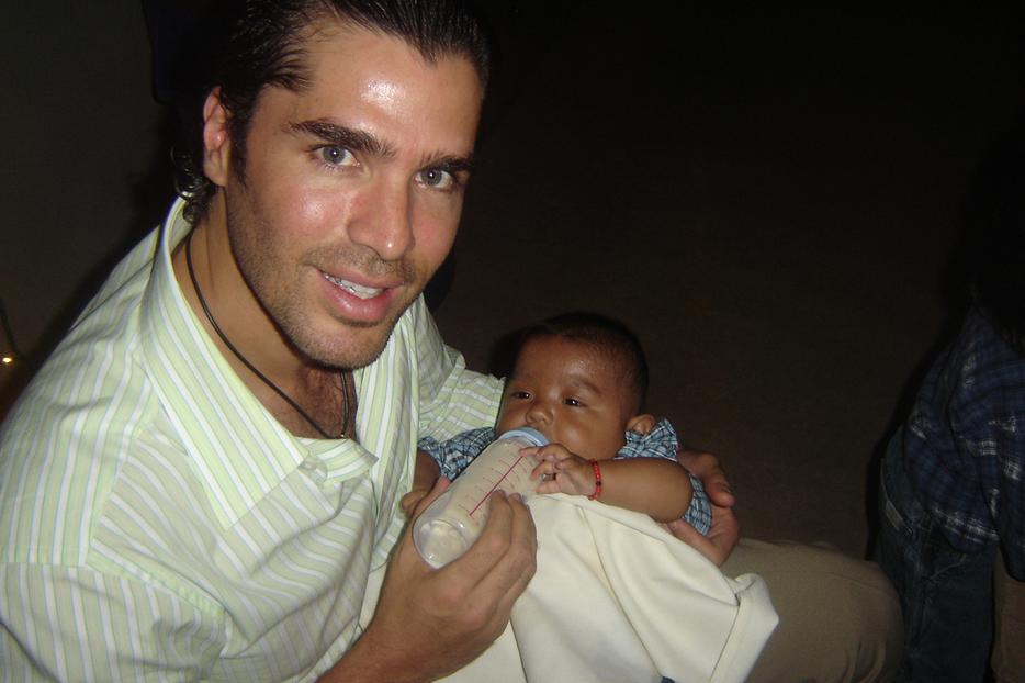 Actor Eduardo Verastegui holds baby Eduardito, the first "fruit" of the film "Bella." (Photo courtesy of J.T. Finn) Actor Eduardo Verastegui holds baby Eduardito, the first "fruit" of the film "Bella." (Photo courtesy of J.T. Finn)