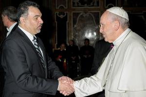 Above, Iraqi-American analyst Abbas Kadhim, director of the Atlantic Council’s Iraq Initiative, invited Pope Francis to Iraq when they met in February 2018. Above, Iraqi-American analyst Abbas Kadhim, director of the Atlantic Council’s Iraq Initiative, invited Pope Francis to Iraq when they met in February 2018.