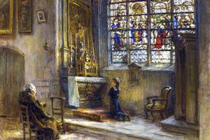 Léon Augustin Lhermitte (1844–1925), “La prière, église Saint-Bonnet” Léon Augustin Lhermitte (1844–1925), “La prière, église Saint-Bonnet”