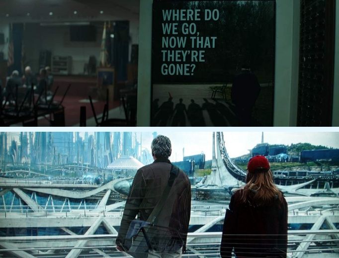 Avengers: Endgame (top) addresses cataclysmic themes on the big screen by leaving God out of questions pertaining to ‘the end,’ while Tomorrowland (bottom) offers its take on utopianism. Avengers: Endgame (top) addresses cataclysmic themes on the big screen by leaving God out of questions pertaining to ‘the end,’ while Tomorrowland (bottom) offers its take on utopianism.