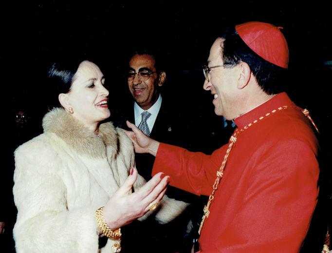 Martha Alegria Reichmann congratulates Cardinal Oscar Maradiaga Rodriguez upon his elevation to cardinal. Martha Alegria Reichmann congratulates Cardinal Oscar Maradiaga Rodriguez upon his elevation to cardinal.