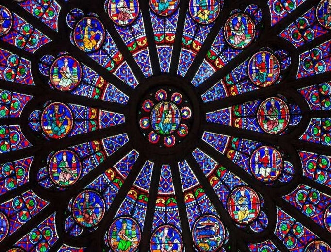 The North Rose window at Notre Dame cathedral dates from 1250. The North Rose window at Notre Dame cathedral dates from 1250.