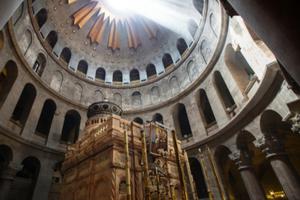 Inside the Holy Sepulchre Church in Jerusalem. Inside the Holy Sepulchre Church in Jerusalem.