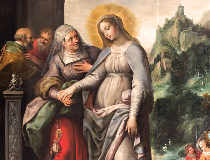 The Visitation of Virgin Mary to Elizabeth by Frans Francken (1581-1642) in St. Paul’s Church (Paulskerk) in Frankfurt am Main, Germany. The Visitation of Virgin Mary to Elizabeth by Frans Francken (1581-1642) in St. Paul’s Church (Paulskerk) in Frankfurt am Main, Germany.