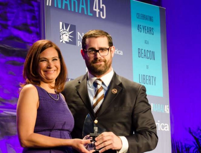 State Rep. Brian Sims with Ilyse Hogue, president of NARAL, at an event for the organization's 45th anniversary, Feb. 4, 2014, in the San Francisco area. State Rep. Brian Sims with Ilyse Hogue, president of NARAL, at an event for the organization's 45th anniversary, Feb. 4, 2014, in the San Francisco area.