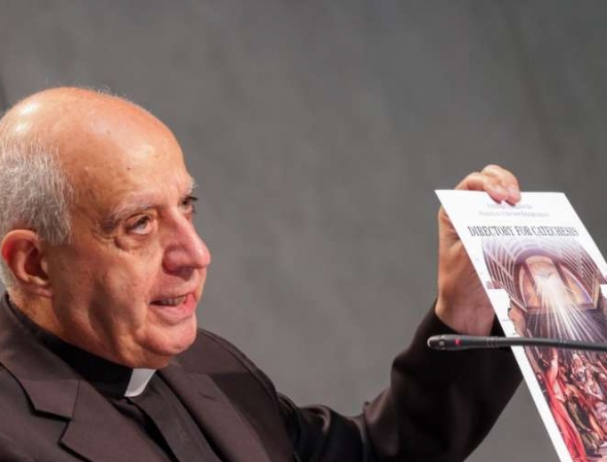 Archbishop Rino Fisichella presents the new Directory for Catechesis at the Vatican, June 25, 2020. Archbishop Rino Fisichella presents the new Directory for Catechesis at the Vatican, June 25, 2020.