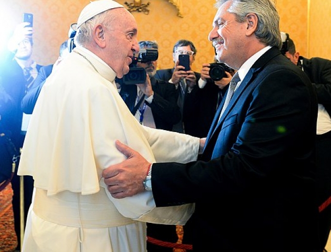 Pope Francis greets the president of Argentina, January 31, 2020. Pope Francis greets the president of Argentina, January 31, 2020.