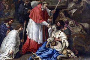 Pierre Mignard (1612-1695), St. Charles Borromeo Ministering to Plague Victims Pierre Mignard (1612-1695), St. Charles Borromeo Ministering to Plague Victims