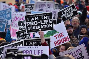 The March for Life 2020 is shown underway. The March for Life 2020 is shown underway.