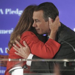 U. S. House Minority Leader John Boehner (R-OH) hugs his wife, Deborah after delivering an emotional address at a Republican election night results watch rally in Washington. U. S. House Minority Leader John Boehner (R-OH) hugs his wife, Deborah after delivering an emotional address at a Republican election night results watch rally in Washington.
