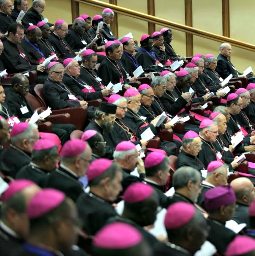 Delegates to the Synod of Bishops on the family meet on Oct. 14. Delegates to the Synod of Bishops on the family meet on Oct. 14.