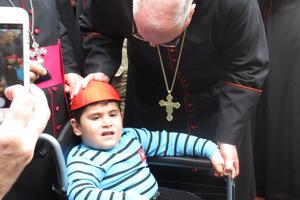Cardinal Timothy Dolan of New York visits a medical dispensary in Dohuk, Iraq, where he met with staff and refugees, many of whom are displaced from Mosul, on April 10.
Cardinal Timothy Dolan of New York visits a medical dispensary in Dohuk, Iraq, where he met with staff and refugees, many of whom are displaced from Mosul, on April 10.