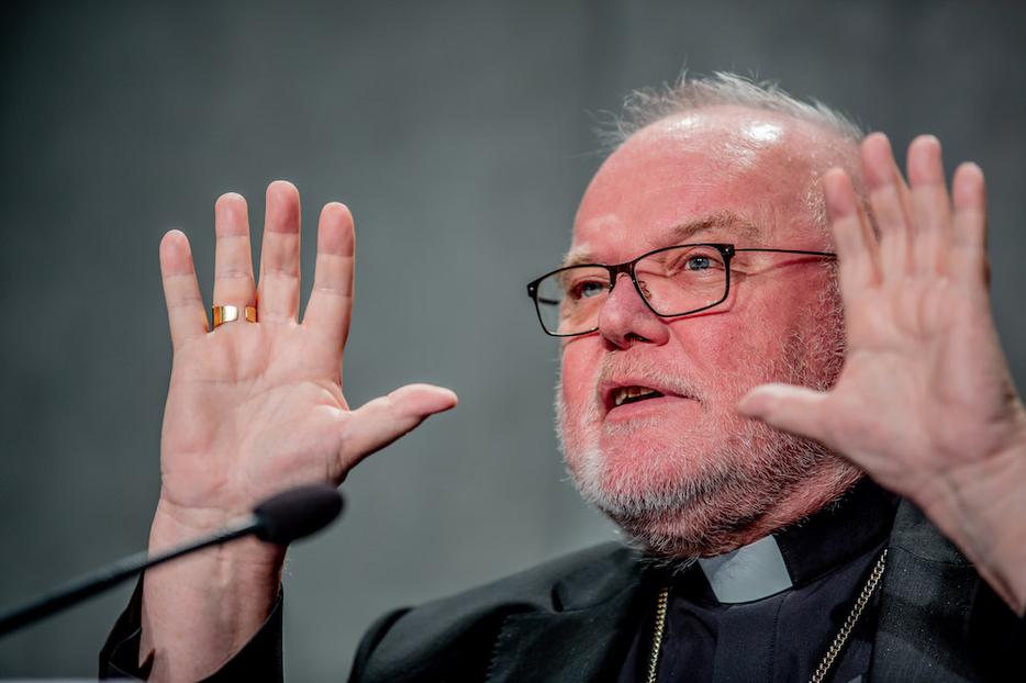 Cardinal Reinhard Marx at a synod press briefing, Vatican, Oct. 24, 2018. Cardinal Reinhard Marx at a synod press briefing, Vatican, Oct. 24, 2018.