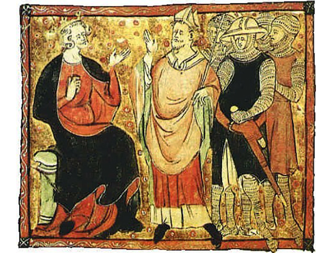 “King Henry II and Thomas Archbishop”, 14th-century miniature “King Henry II and Thomas Archbishop”, 14th-century miniature