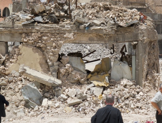 Destruction is seen in the Old City of Mosul May 26. Destruction is seen in the Old City of Mosul May 26.