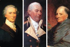 The Revolutionary War and American founding included the aid of many patriots, including Catholics like (from left to right) Charles Carroll, John Barry and Father (later Bishop) John Carroll. The Revolutionary War and American founding included the aid of many patriots, including Catholics like (from left to right) Charles Carroll, John Barry and Father (later Bishop) John Carroll.