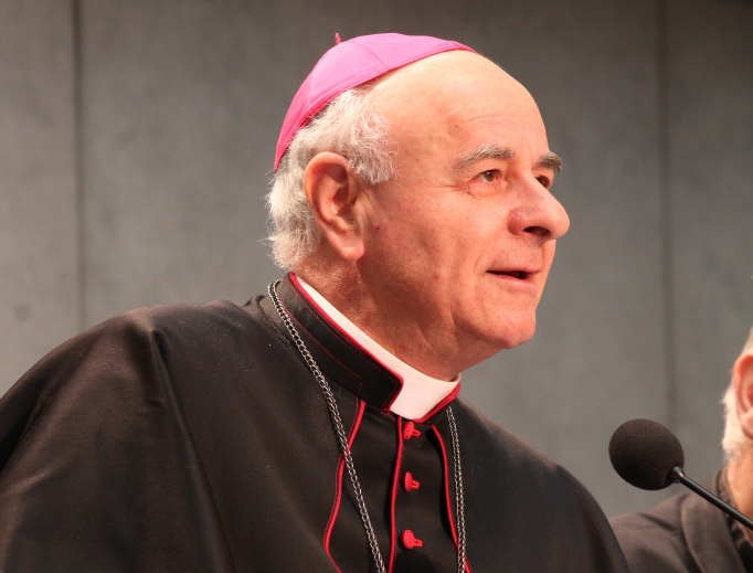 Archbishop Vincenzo Paglia, current president of the Pontifical Academy for Life, speaks about the 2015 World Meeting of Families during a press conference at the Vatican Press Office March 25, 2014. Archbishop Vincenzo Paglia, current president of the Pontifical Academy for Life, speaks about the 2015 World Meeting of Families during a press conference at the Vatican Press Office March 25, 2014.
