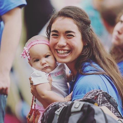 A mother and baby daughter in St. Peter's Square, Oct. 14, 2015. A mother and baby daughter in St. Peter's Square, Oct. 14, 2015.