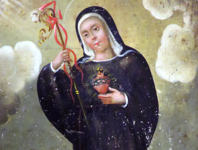 Anonymous Mexican painter, “Saint Gertrude the Great”, mid-19th century Anonymous Mexican painter, “Saint Gertrude the Great”, mid-19th century