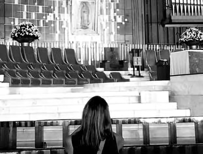 ABOVE: Terese Piccola at the Shrine of Our Lady of Guadalupe in Mexico City, where she went on pilgrimage shortly before her liberation. INSET BELOW: A collection of sacramentals used during Piccola’s exorcism sessions. She said that St. Gemma Galgani appeared to her during one of her sessions, and that afterward, her son came to her with this biography of St. Gemma, not having known any of the details of the session. ABOVE: Terese Piccola at the Shrine of Our Lady of Guadalupe in Mexico City, where she went on pilgrimage shortly before her liberation. INSET BELOW: A collection of sacramentals used during Piccola’s exorcism sessions. She said that St. Gemma Galgani appeared to her during one of her sessions, and that afterward, her son came to her with this biography of St. Gemma, not having known any of the details of the session.