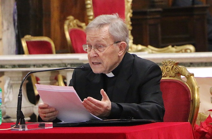 Cardinal Walter Kasper delivering a talk in Rome, Jan. 15, 2016. Cardinal Walter Kasper delivering a talk in Rome, Jan. 15, 2016.