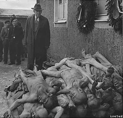 U.S. Sen. Alben Barkley views Holocaust victims at Buchenwald concentration camp in 1945. U.S. Sen. Alben Barkley views Holocaust victims at Buchenwald concentration camp in 1945.