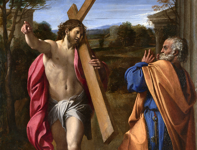 Detail of Annibale Carracci’s Domine Quo Vadis? (Christ Appearing to Saint Peter on the Appian Way), 1601–1602 Detail of Annibale Carracci’s Domine Quo Vadis? (Christ Appearing to Saint Peter on the Appian Way), 1601–1602