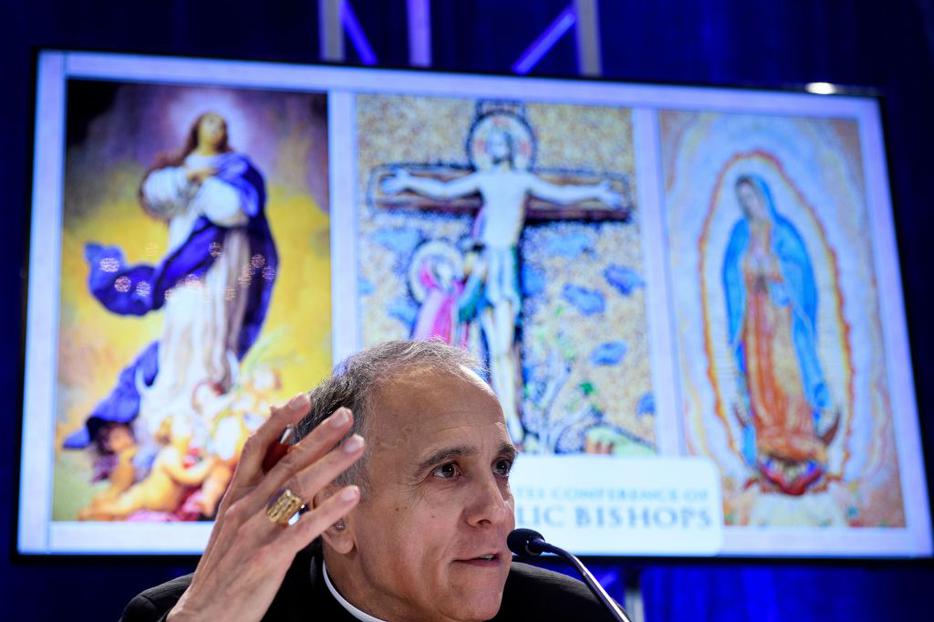Galveston-Houston Cardinal Daniel DiNardo, president of the USCCB, speaks Nov. 12 during a press conference at the annual U.S. Conference of Catholic Bishops' fall meeting in Baltimore, Maryland.
Galveston-Houston Cardinal Daniel DiNardo, president of the USCCB, speaks Nov. 12 during a press conference at the annual U.S. Conference of Catholic Bishops' fall meeting in Baltimore, Maryland.