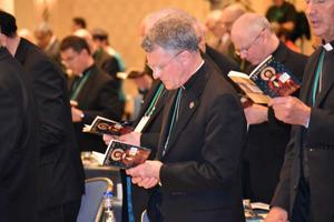 The U.S. bishops pray at their fall meeting in Baltimore The U.S. bishops pray at their fall meeting in Baltimore