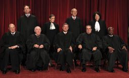 The U.S. Supreme Court justices gather for an official picture at the court in Washington Sept. 29. Seated in the front row are, left to right, Justice Anthony Kennedy, Justice John Paul Stevens, Chief Justice John Roberts, Justice Antonin Scalia, Justice Clarence Thomas, and in the back row are Justice Samuel Alito, Justice Ruth Bader Ginsburg, Justice Stephen Breyer and Justice Sonia Sotomayor. The U.S. Supreme Court justices gather for an official picture at the court in Washington Sept. 29. Seated in the front row are, left to right, Justice Anthony Kennedy, Justice John Paul Stevens, Chief Justice John Roberts, Justice Antonin Scalia, Justice Clarence Thomas, and in the back row are Justice Samuel Alito, Justice Ruth Bader Ginsburg, Justice Stephen Breyer and Justice Sonia Sotomayor.