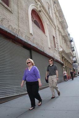 People walk past the site of a proposed Islamic community center in New York Aug. 17. Controversy has erupted over construction of the 13-story, $100-million center, which is to includes a mosque, because the location is two blocks north of the former World Trade Center site. People walk past the site of a proposed Islamic community center in New York Aug. 17. Controversy has erupted over construction of the 13-story, $100-million center, which is to includes a mosque, because the location is two blocks north of the former World Trade Center site.