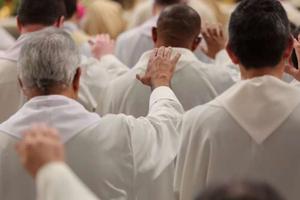 Priests concelebrate with Pope Francis during the chrism Mass in St. Peter's Basilica on March 24. Priests concelebrate with Pope Francis during the chrism Mass in St. Peter's Basilica on March 24.