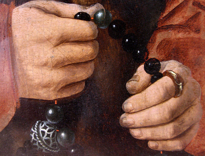 Barthel Bruyn the Elder, “Diptych with portraits of the Pilgrum couple (Rosary with pomander),” 1528 Barthel Bruyn the Elder, “Diptych with portraits of the Pilgrum couple (Rosary with pomander),” 1528