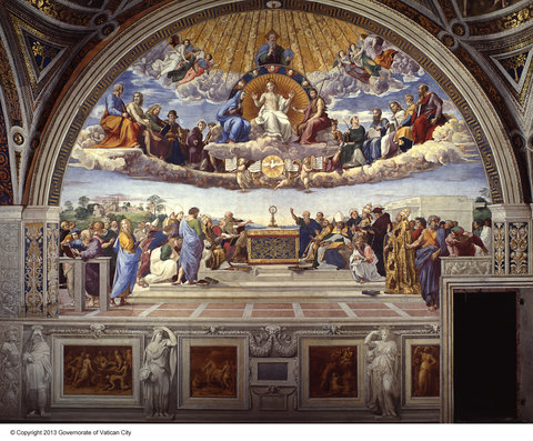 Disputation of the Holy Sacrament by Raphael in the Vatican Disputation of the Holy Sacrament by Raphael in the Vatican