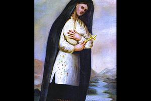This portrait was painted around 1696 by Father Claude Chauchetière, who knew Kateri personally and wrote the first biography of the saint. This portrait was painted around 1696 by Father Claude Chauchetière, who knew Kateri personally and wrote the first biography of the saint.