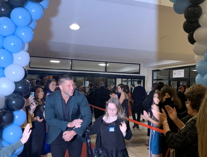 Tim Tebow and a guest at Rome's Night to Shine, Feb. 4. 2020. Tim Tebow and a guest at Rome's Night to Shine, Feb. 4. 2020.